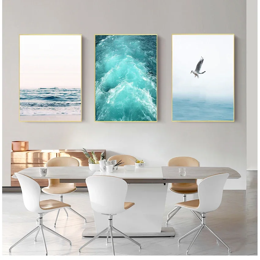 Художественный плакат декор гостиной морские птицы синее море и небо