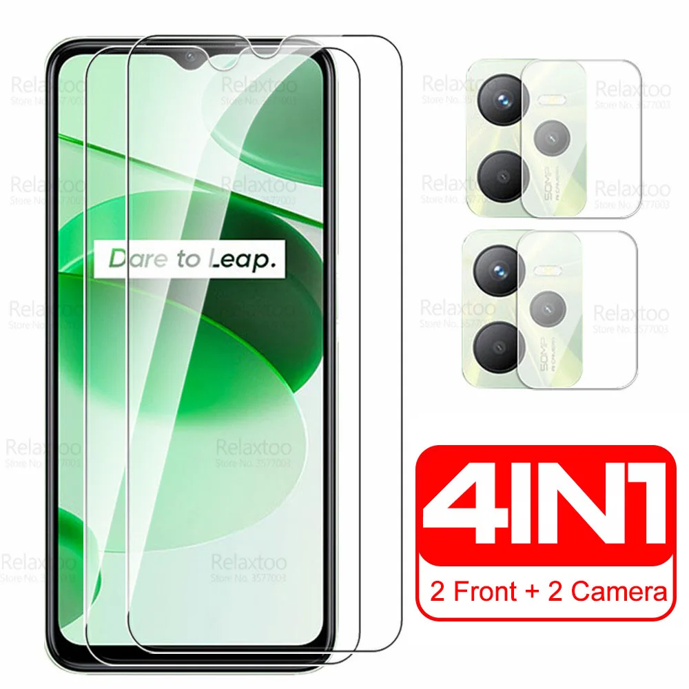 

Закаленное стекло 4 в 1 для камеры Oppo Realme C35, защитная пленка для экрана Reame Kingdom C 35 на RealmeC35 RMX3511, защитная пленка 6,6 дюйма