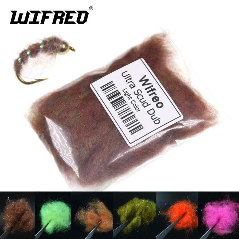 

Wifreo 2 г/упак. Ultra Fine Scud Dub Flash Wing Fiber Thorax Dubbing Nymph материал для вязания мушек Радужный материал