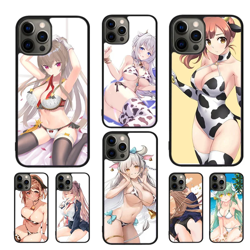 Чехол для телефона в стиле аниме бикини iPhone 16 15 14 11 12 13 mini Pro XR XS MAX Plus