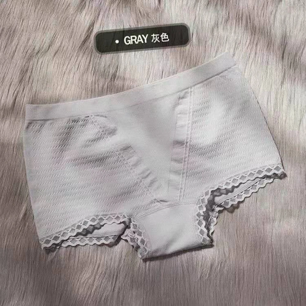 5Pcs Cotton Crotch Briefs Comfortable and Breathable Ladies Bottoming Mid-waist Panties Anti-lighting Safety Pants