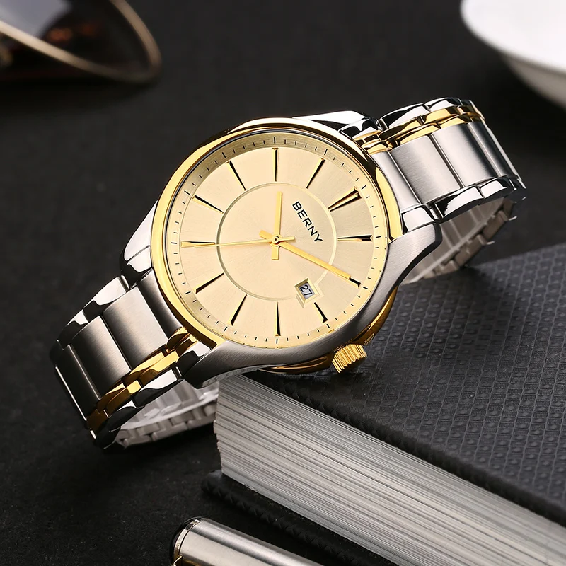 

Часы мужские Кварцевые водонепроницаемые с сапфировым стеклом и пряжкой-бабочкой