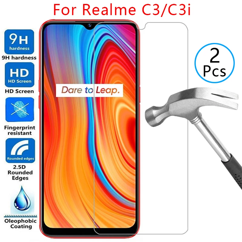 

tempered glass screen protector for realme c3 c3i case cover on realmec3 realmec3i c 3 i 3i 3c 6.5 protective phone coque bag 9h