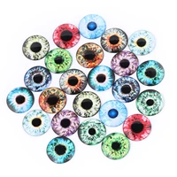 onwear 50pcs super thin doll eyes photo round glass cabochon 14mm diy flat back handmade jewelry findings for scrapbooking