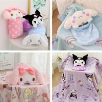 sanrio boutique series yugui dog kuromi melody portable small blanket nap blanket single student cute doll childrens blanket