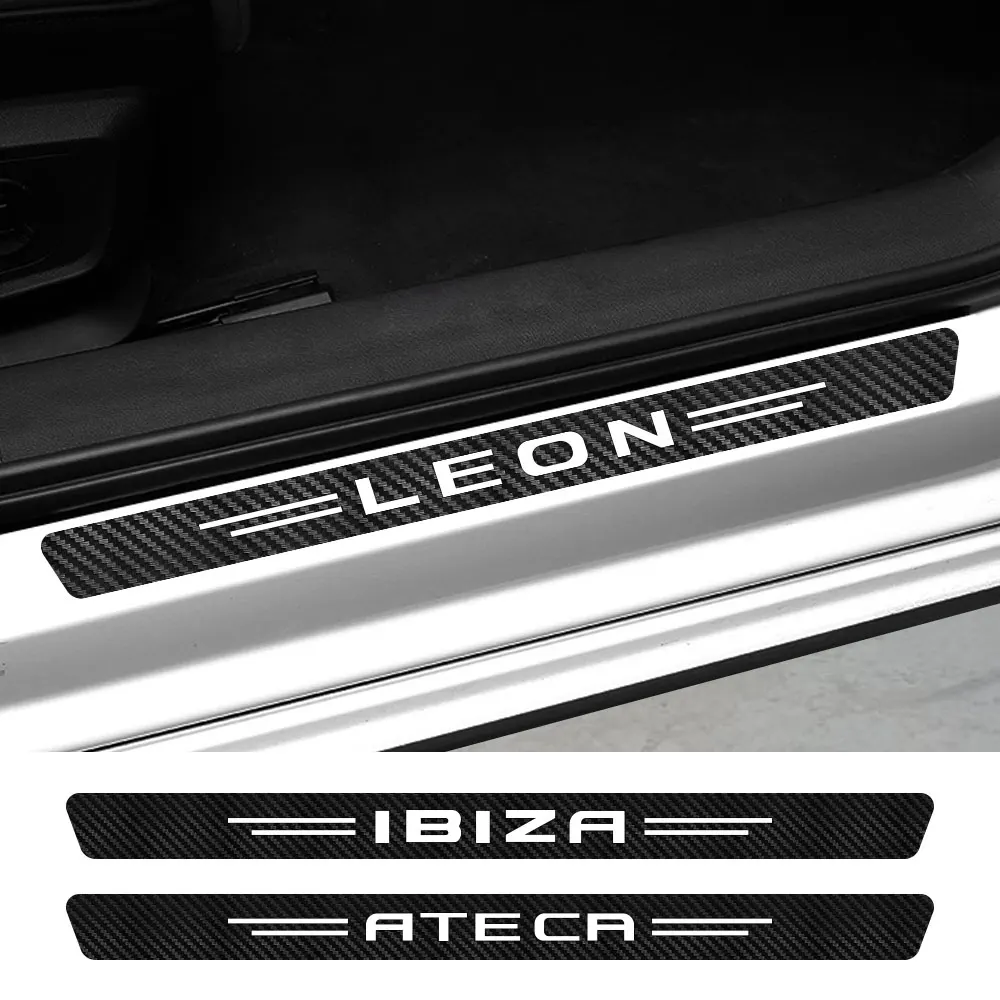 

4 шт., декоративные наклейки на пороги автомобиля Ibiza Leon Arona Ateca
