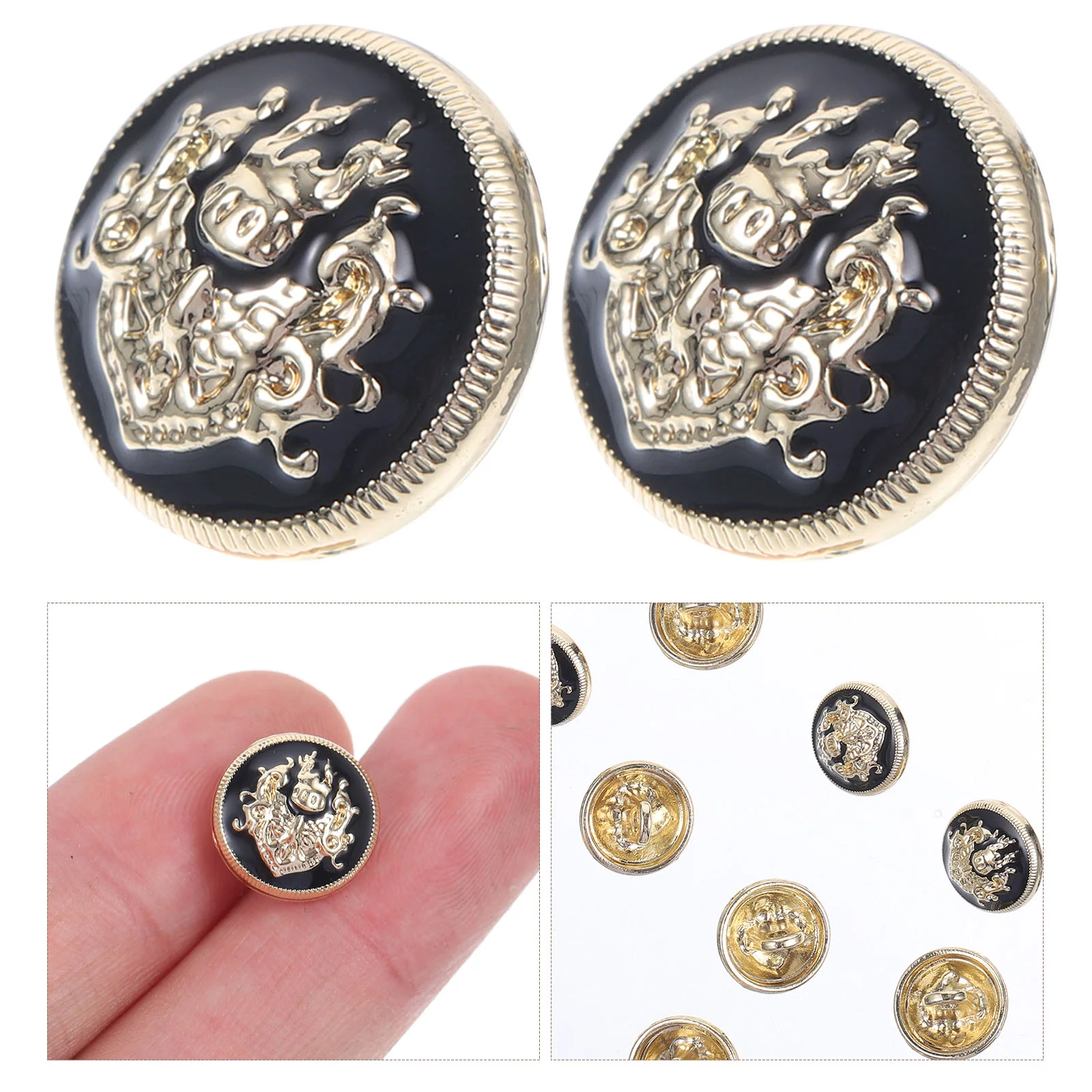 

10 Pcs Decorative Buttons Metal Buttons Winter Coats Buttons Suits Button Sport Coats Buttons Retro Style Buttons Snap Buttons