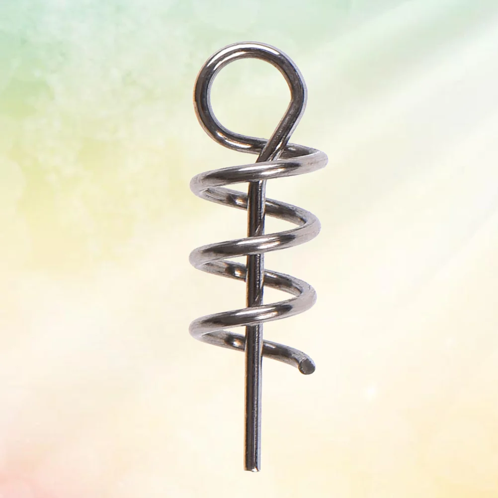 

50 Pcs Fishing Baits Screw Needle Fishing Hook Bait Keeper Center Pin Spring Fixed Lock Pin Soft Bait