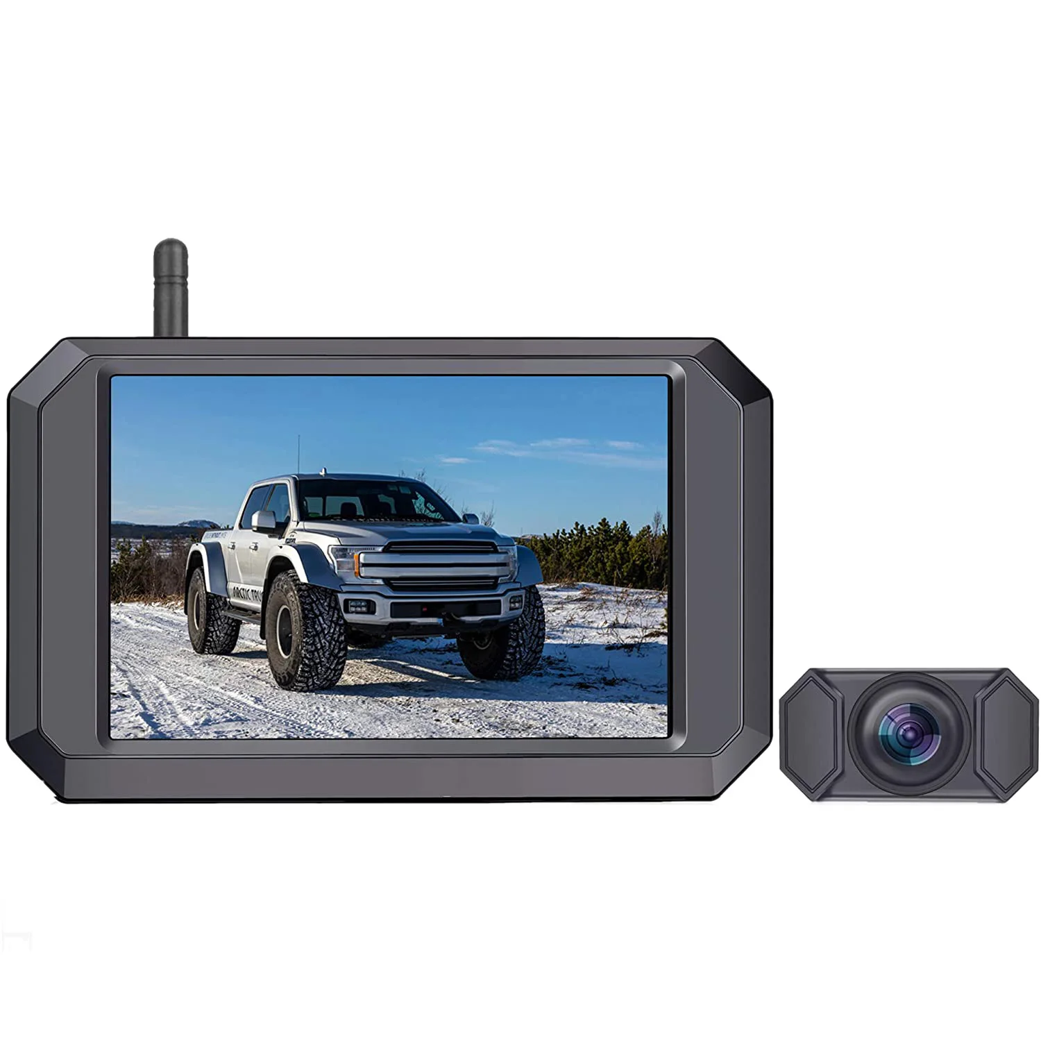 

5-дюймовая Цифровая беспроводная система камер заднего вида 1080P HD, Водонепроницаемая беспроводная камера заднего вида IP68, для грузовика, кемпера