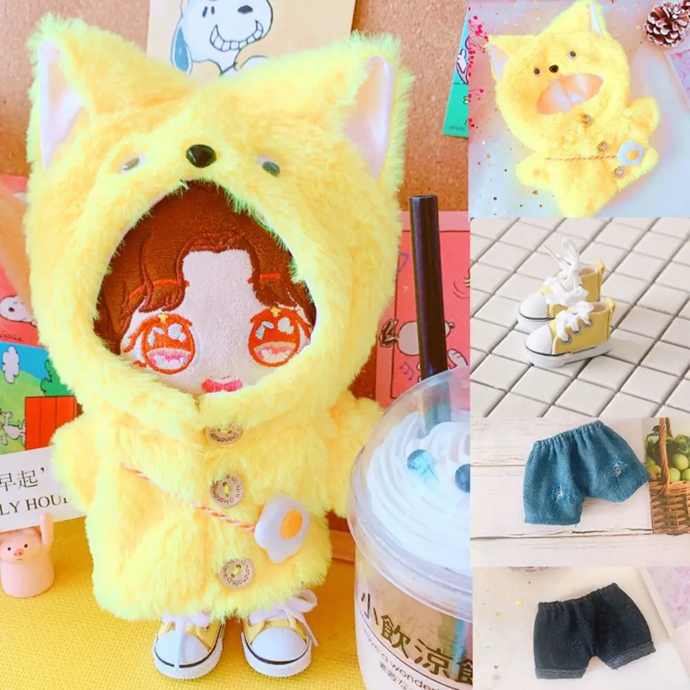 

20cm Doll Clothes Cartoon Weasel Hoodies Coat Mini Plush Clothes Fashion Doll Animal Fur Coat Clothes Dolls Toys Accessories