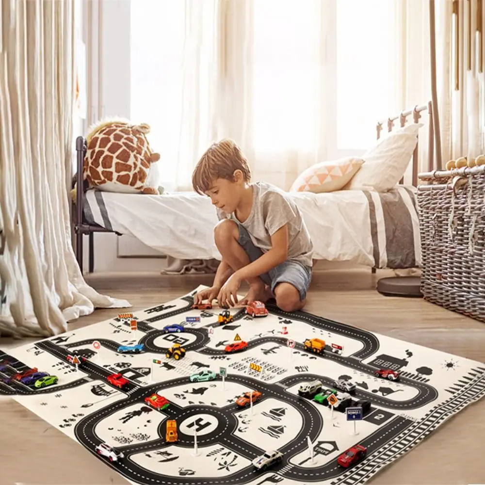 

Children Gift Traffic Car Map City Parking Lot Roadmap Climbing Mats Toys DIY Traffic Road Signs Road Carpet Playmat