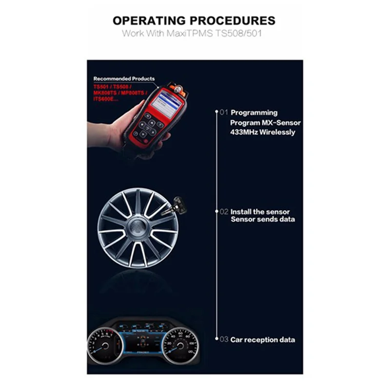 Программируемый датчик TPMS 4 шт. 433 МГц 315 универсальный 2 в 1 для системы контроля