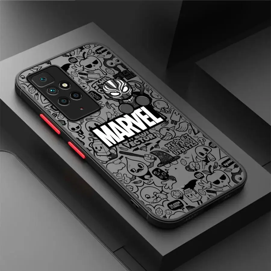 Матовый чехол для Xiaomi Redmi Note 11 13 Pro Plus 10 12 9S 12S 12C 9 8 K40 10C A1 8T 13C Чехол телефона Marvel Iron Man