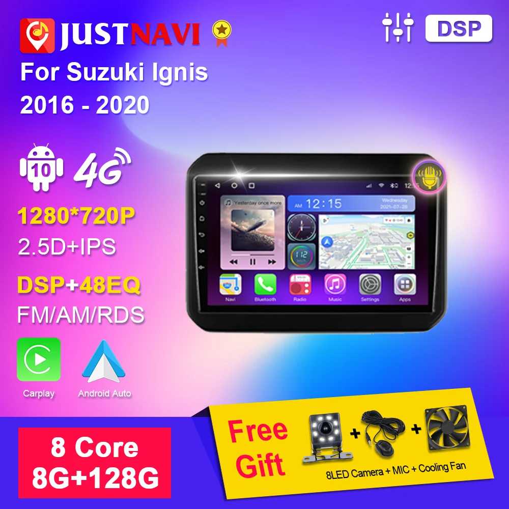 

JUSTNAVI Autoradio for Suzuki Lgnis 2016-2020 2din Car Radio Stereo Multimedia Audio Stereo DVD Player Navigation GPS Carplay