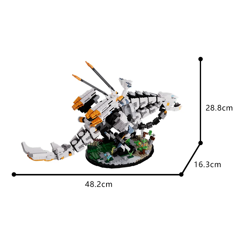 Фото Gobricks Moc Zero Dawned Thunderjaw Bricks Модель Запретный Западный Монстр Строительные Блоки Игровые Кирпичи Модель Наборы Игрушек №5