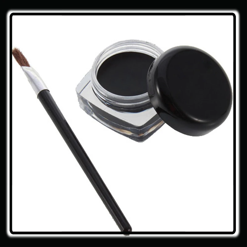 

Set Eyeliner Black Eye Liner Gel Professional Waterproof Gel Eye Liner Shadow Cream Smoky Eyes Gel Makeup Brush Set TSLM1