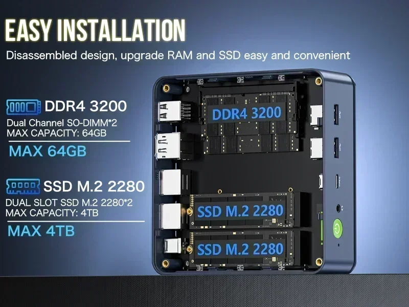 GMKtec M5 Plus AMD Ryzen 7 5825U Мини-ПК WIFI6 BT5.2 Windows 11