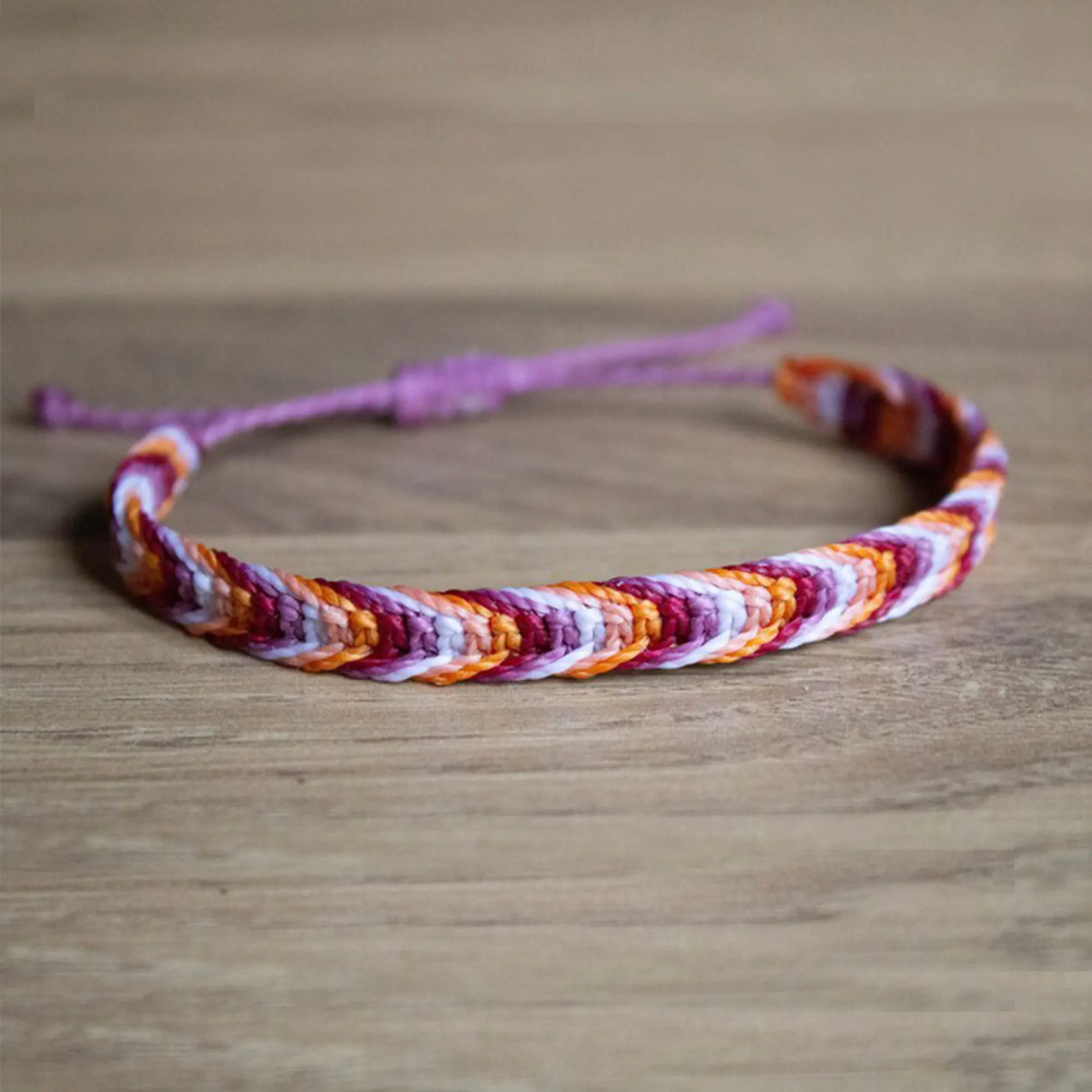 

Orange Lesbian pride square knot bracelet or anklet LGBTQA+ jewelry gift for couple pride people