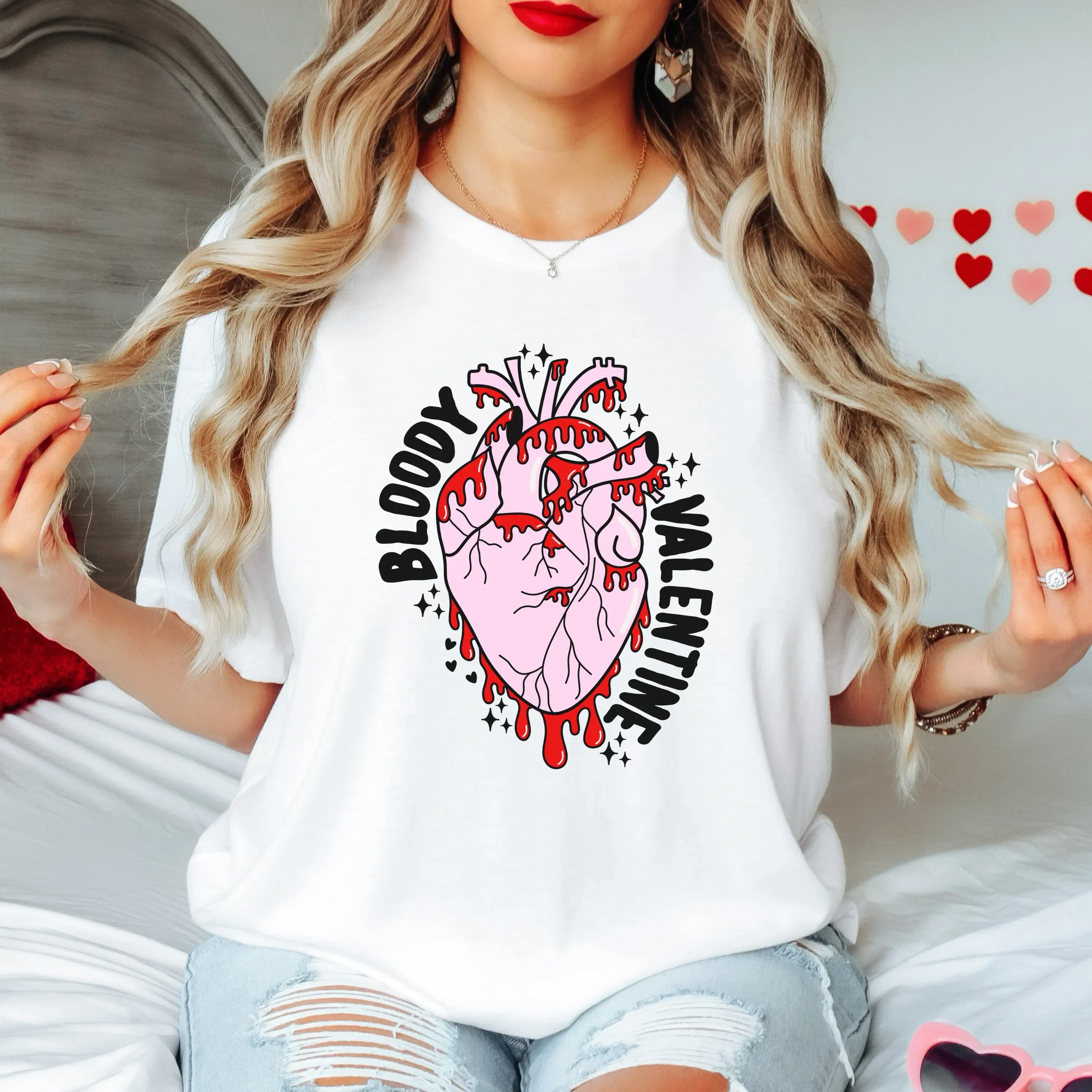 Фото Готическая футболка Bloody Valentine Heart s Day Horror Goth Alt Emo Grunge Creepie №1