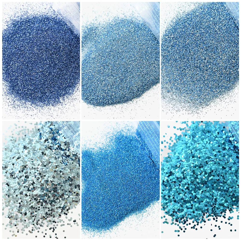 Наборы из 6 пакетов набор блестящих пудры для ногтей (10 фотоблесток) блестящие