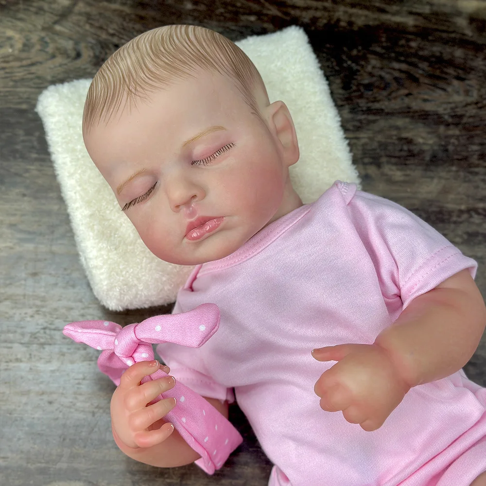 

20 Inch 50CM Realistic Finished Bebe Reborn Doll Silicone Vinyl Cloth Body Doll LouLou Handmade Toy For Girls Christmas Gift