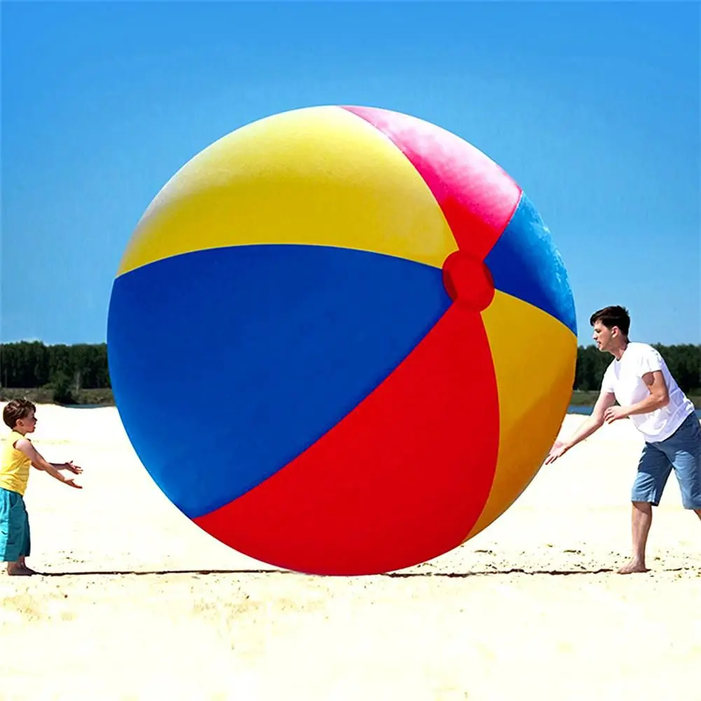 

100cm Giant Inflatable Beach Ball Rainbow Color PVC Balloons Outdoor Water Game Balloon Swimming Pool Play for Kids Adults