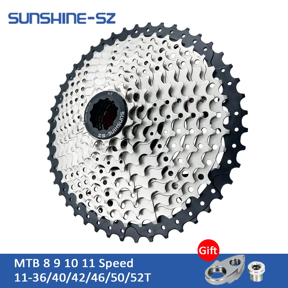 

Sunshine Mountain Bike 8 9 10 11 12 Speed Velocidade Bicycle Cassette MTB Freewheel Sprocket 36T 40T 42T 46T 50T 52T for SHIMANO