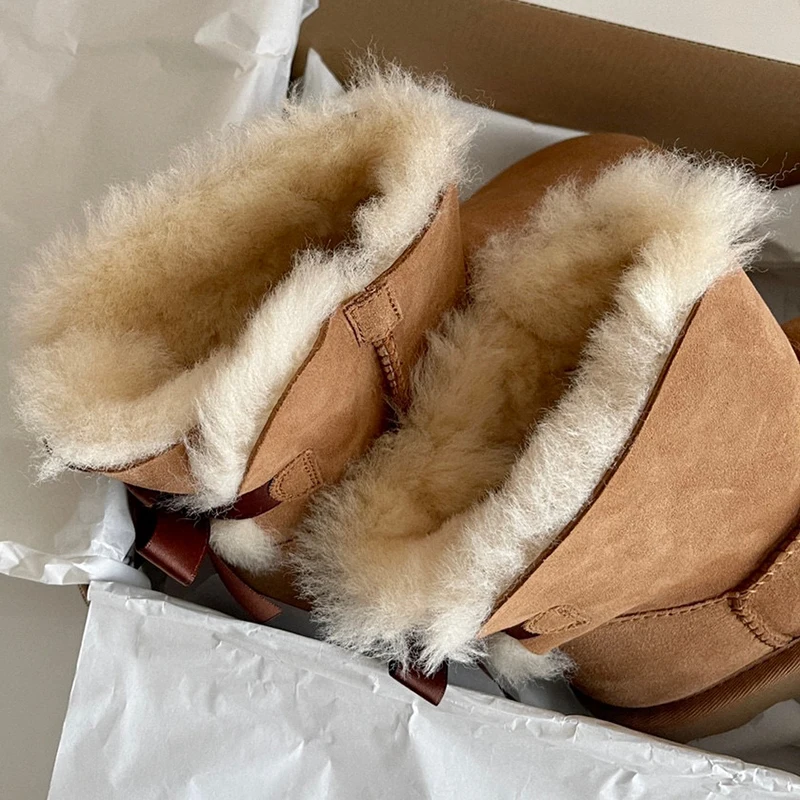 Aobreugg 2023 новые зимние сапоги женские Плюс флисовые утолщенные натуральные