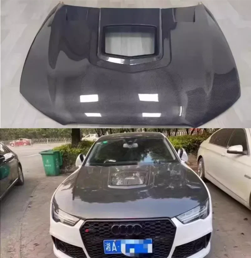 Прозрачный передний бампер из настоящего углеродного волокна в стиле IMP капот