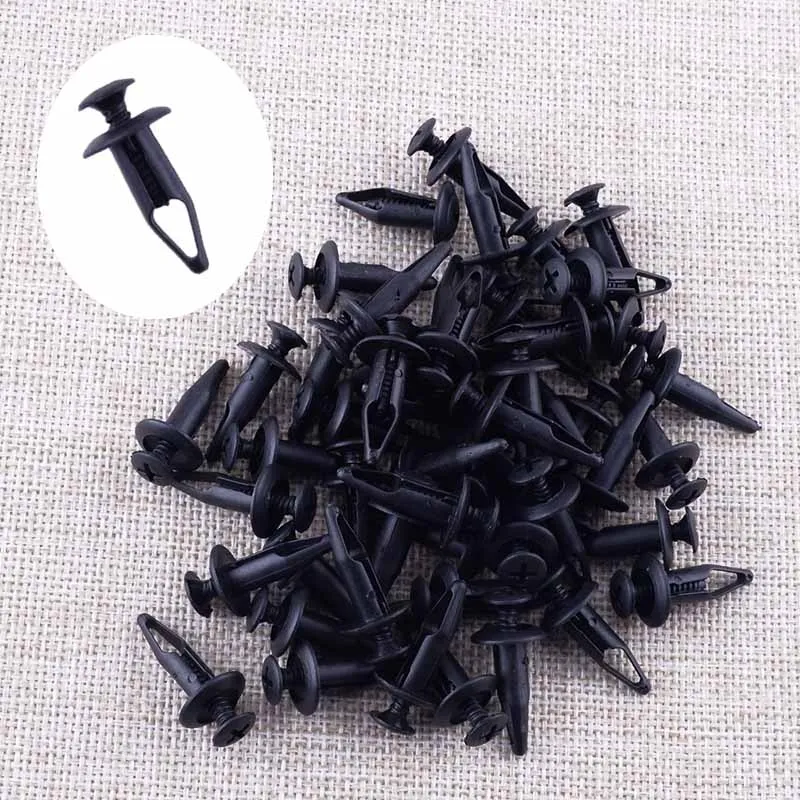 

Автомобильный фиксатор бампера 100 шт. черный пластиковый зажим крепления заклепки 15681408 N803709 подходит для GM Ford Auveco 17103 803709S