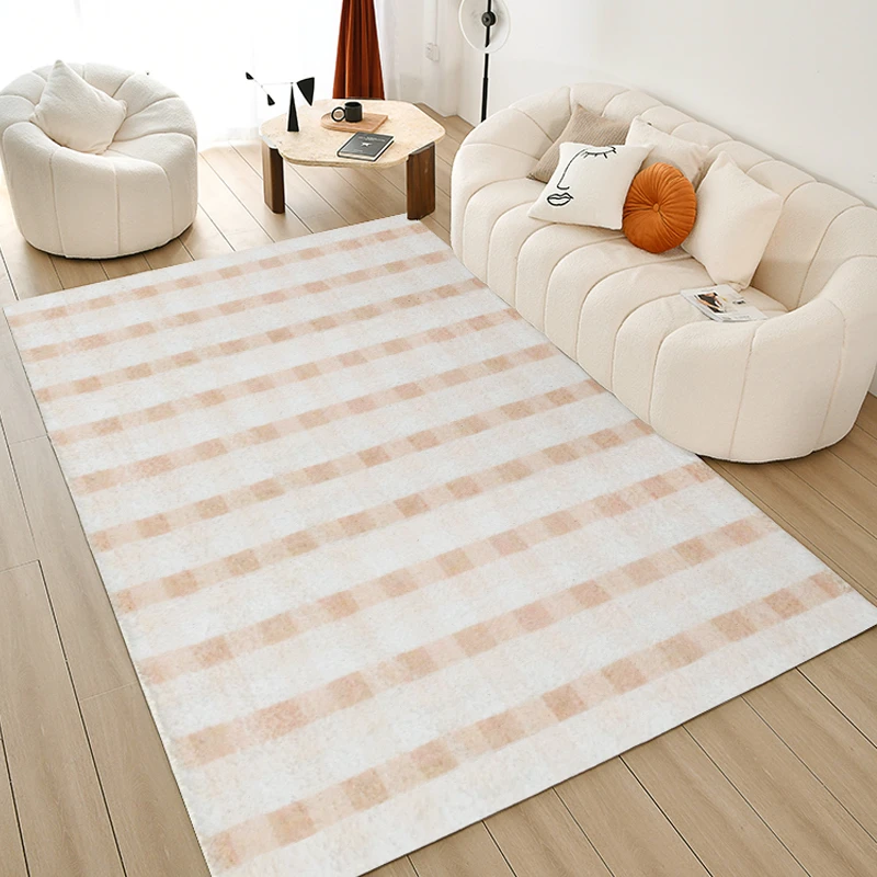 

Plaid Living Room Sofas Coffee Tables Rug Soft Imitation Cashmere Carpets Bedroom Bedside Carpet Kitchen Bathroom Anti-slip Rugs