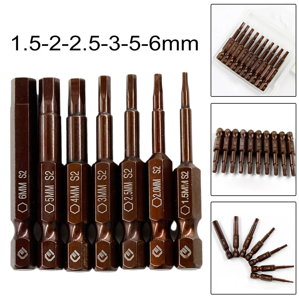 50mm Hexagon Magnetic Screwdriver Bits Set H1.5 H 2 H2.5 H3.