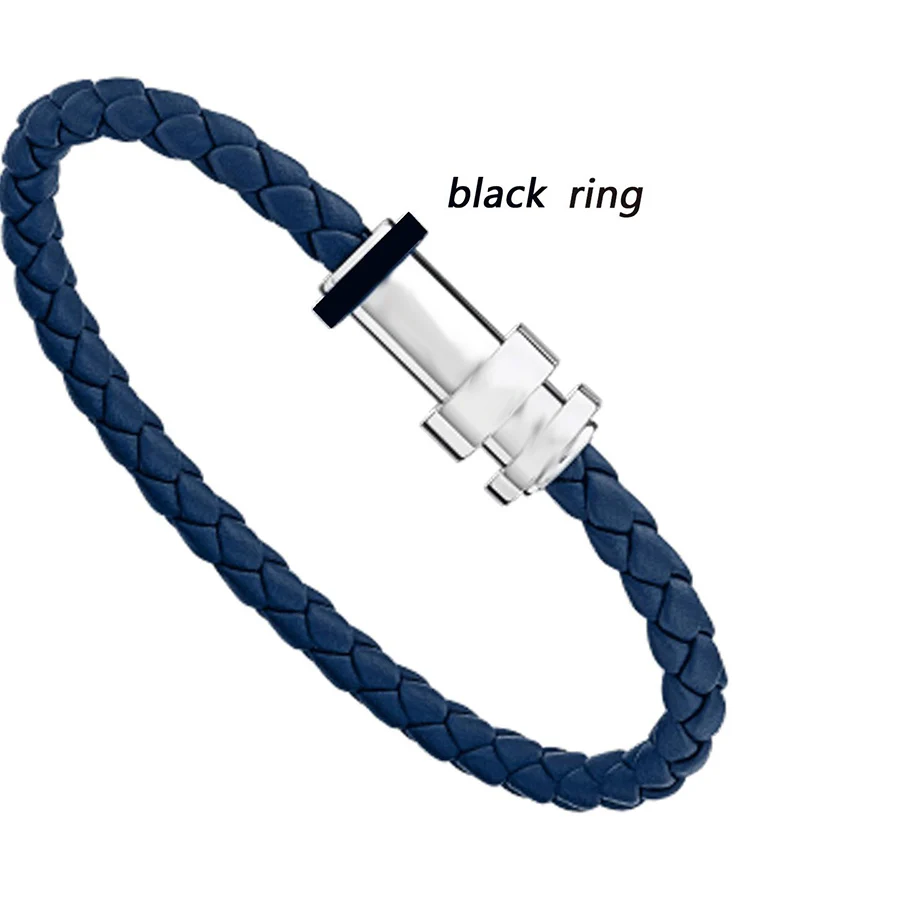 LAN MB Bracelet Luxury Designe PU Leather Stainless Steel Magnetic Buckle Blue Red Hand Strap Love Gift
