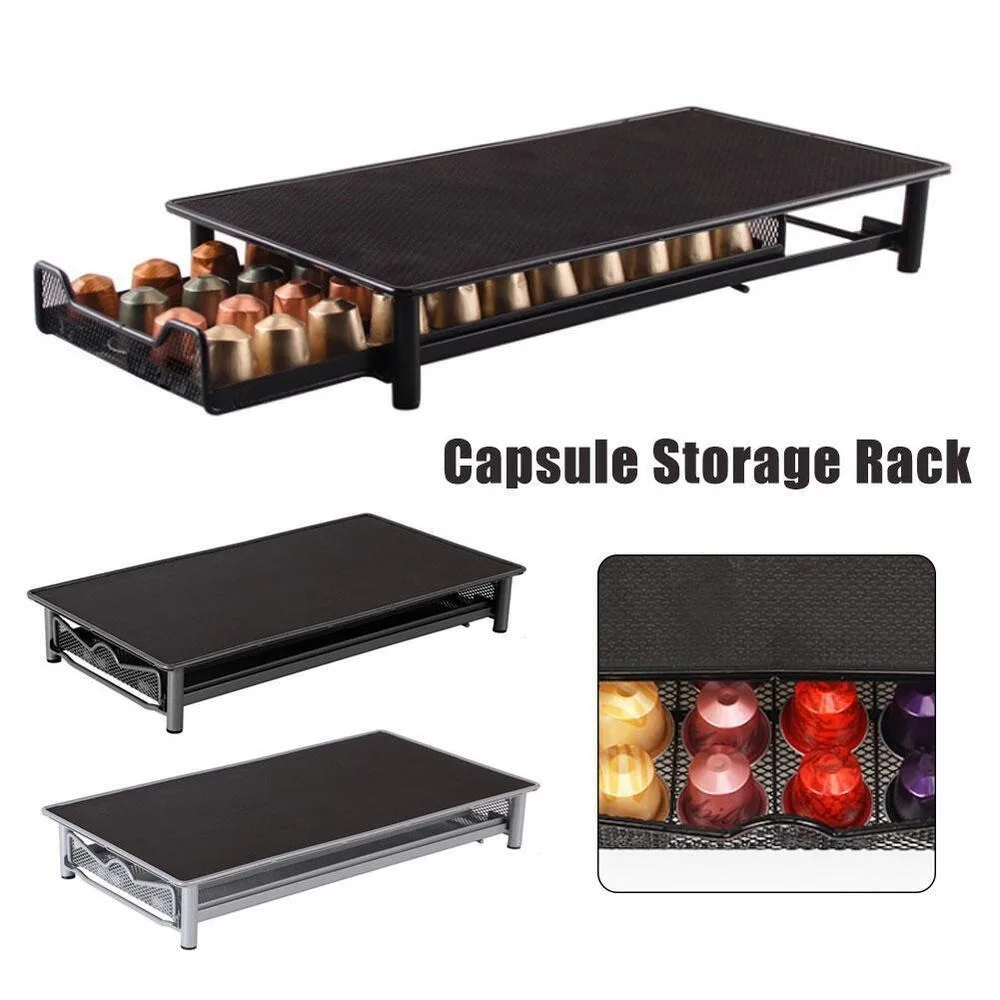 

405mm Drawer Coffee Rack New Silver Iron Coffee Rack Black Storage Rack Coffee Machine