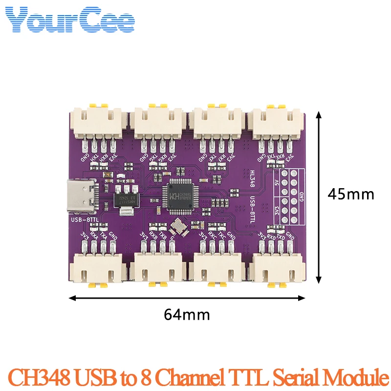 USB на 4/8 каналов последовательный порт TTL интерфейс Type-C 6 Мбит/с высокоскоростной