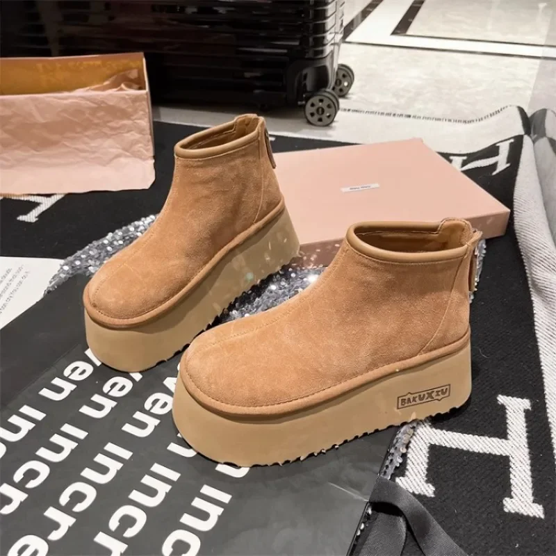 Ботильоны женские дизайнерские на молнии с леопардовой платформой