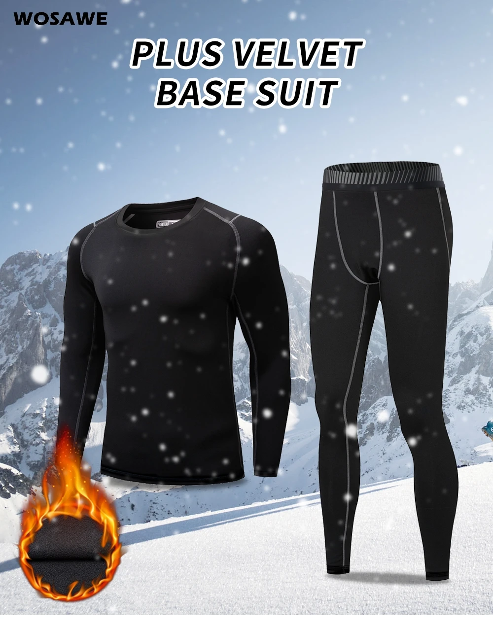 

Thermal Fleece Bike Underwear Set Men's Winter Bicycle Sportswear Compression Skinsuit Tights Cycling Base Layer Running Suits
