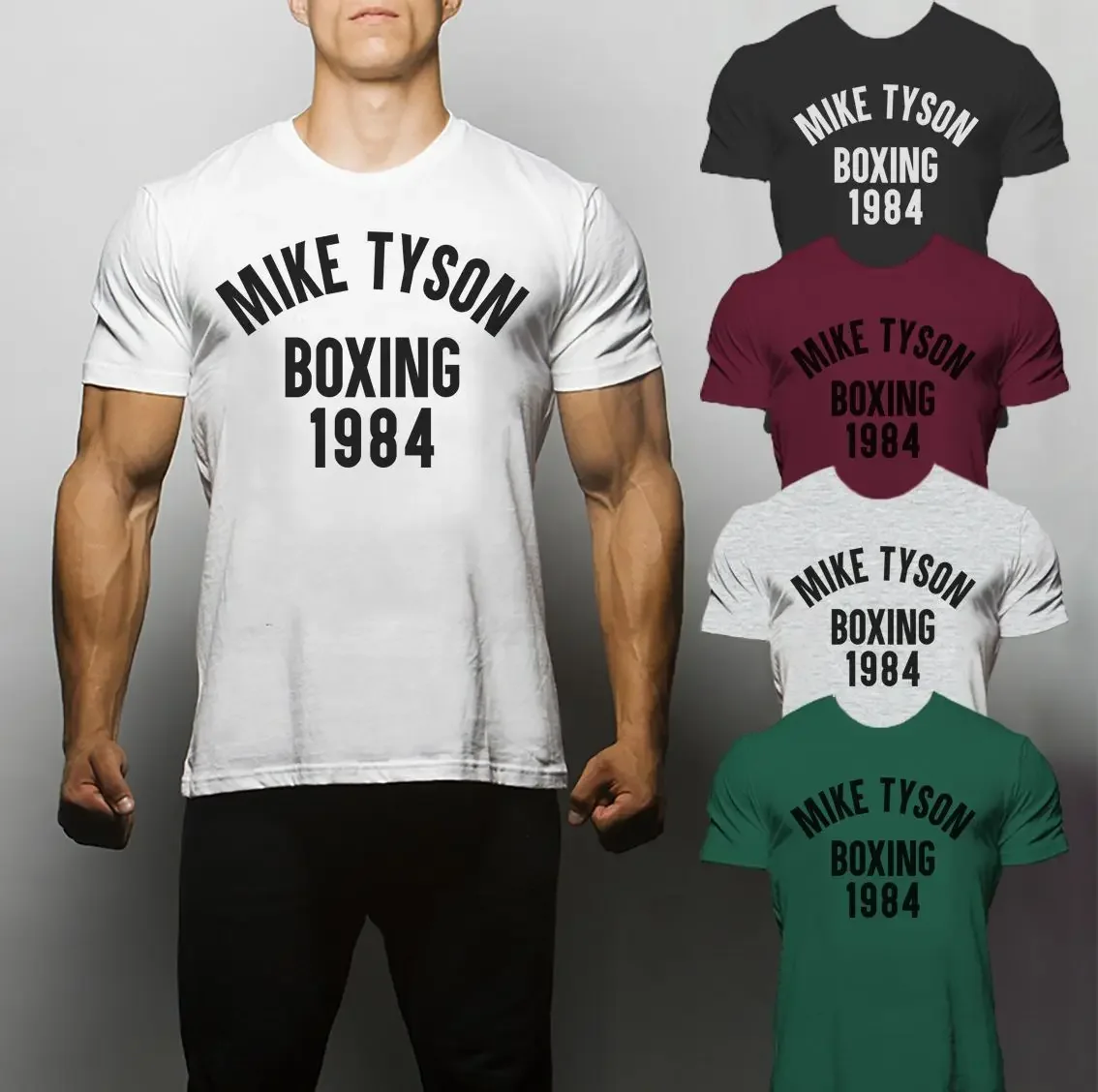 Классическая футболка для тренировок в тренажерном зале Iron Mike Tyson Boxing 1984 100%