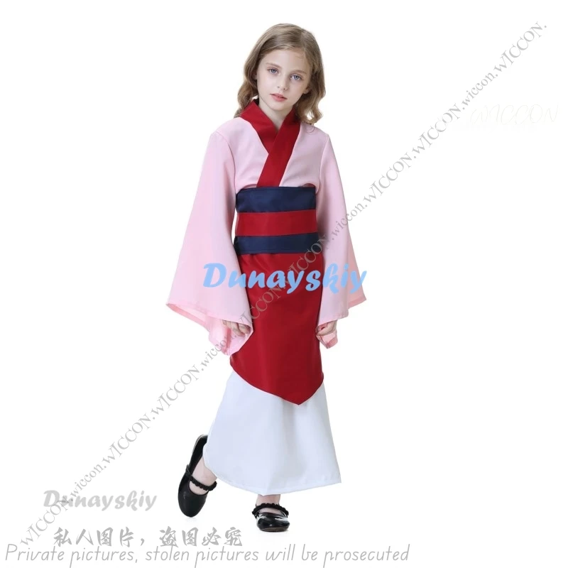 Розовая принцесса сценический костюм для косплея Хуа Мулан древнего Хань