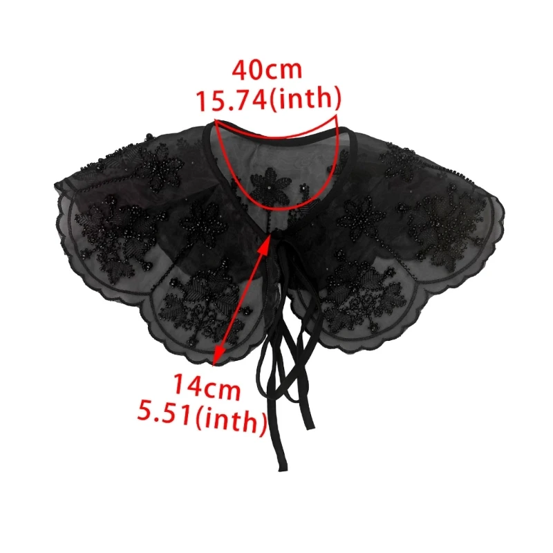 95AB Женский воротник с накладными лацканами декоративный раздвинутый половина