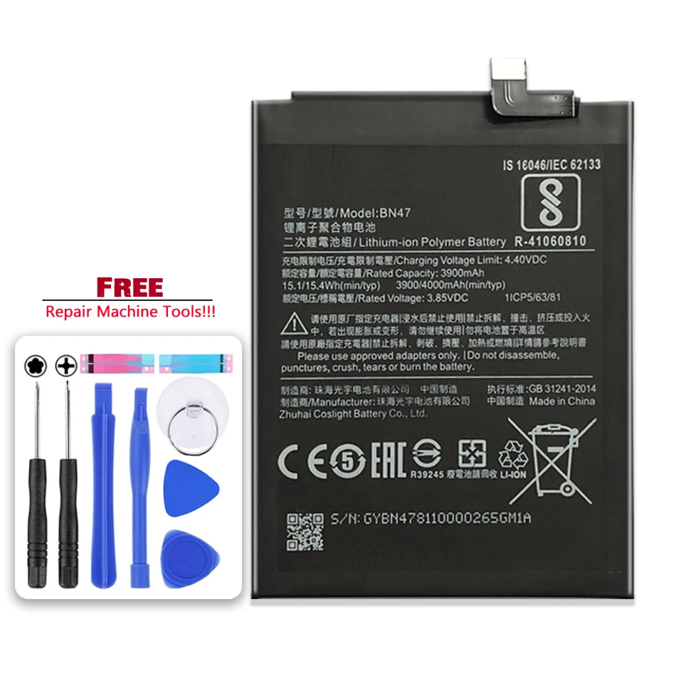

BN47 for Xiao mi Battery For Xiaomi Redmi 6 Pro 6Pro Redmi6 Pro / Mi A2 Lite Bateria Batterie + Free tool