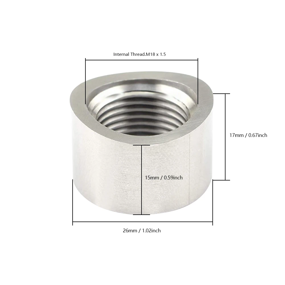 

O2 Oxygen Sensor Plug with Inner Hex Head Stainless Steels Bung Plug M18x1.5 Exhaust Gas Oxygen Sensor Car Accessories