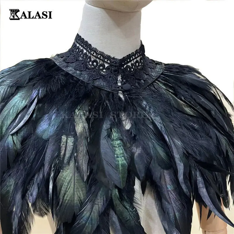 Feather Shrug Shawl Feather Shoulder Wrap Cape Jacket Feather Costume Halloween Rave Party Cosplay Filming Props