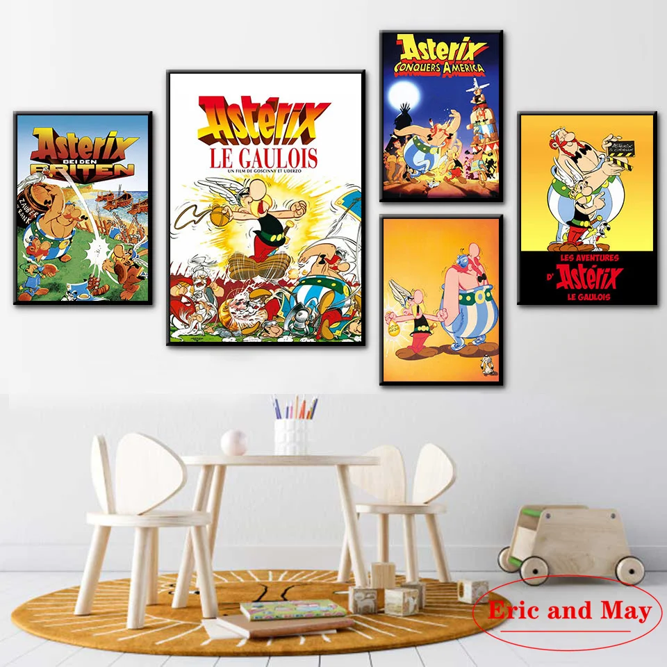 

Asterix France Classic Canvas Painting Posters And Prints Wall Pictures For Living Room Abstract Decorative Home Decor Tableau