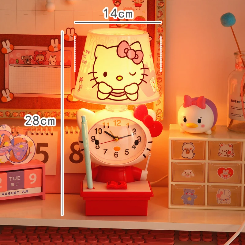 Будильник Hello Kitty с аниме маленький ночник для спальни спящей девушки мультяшный