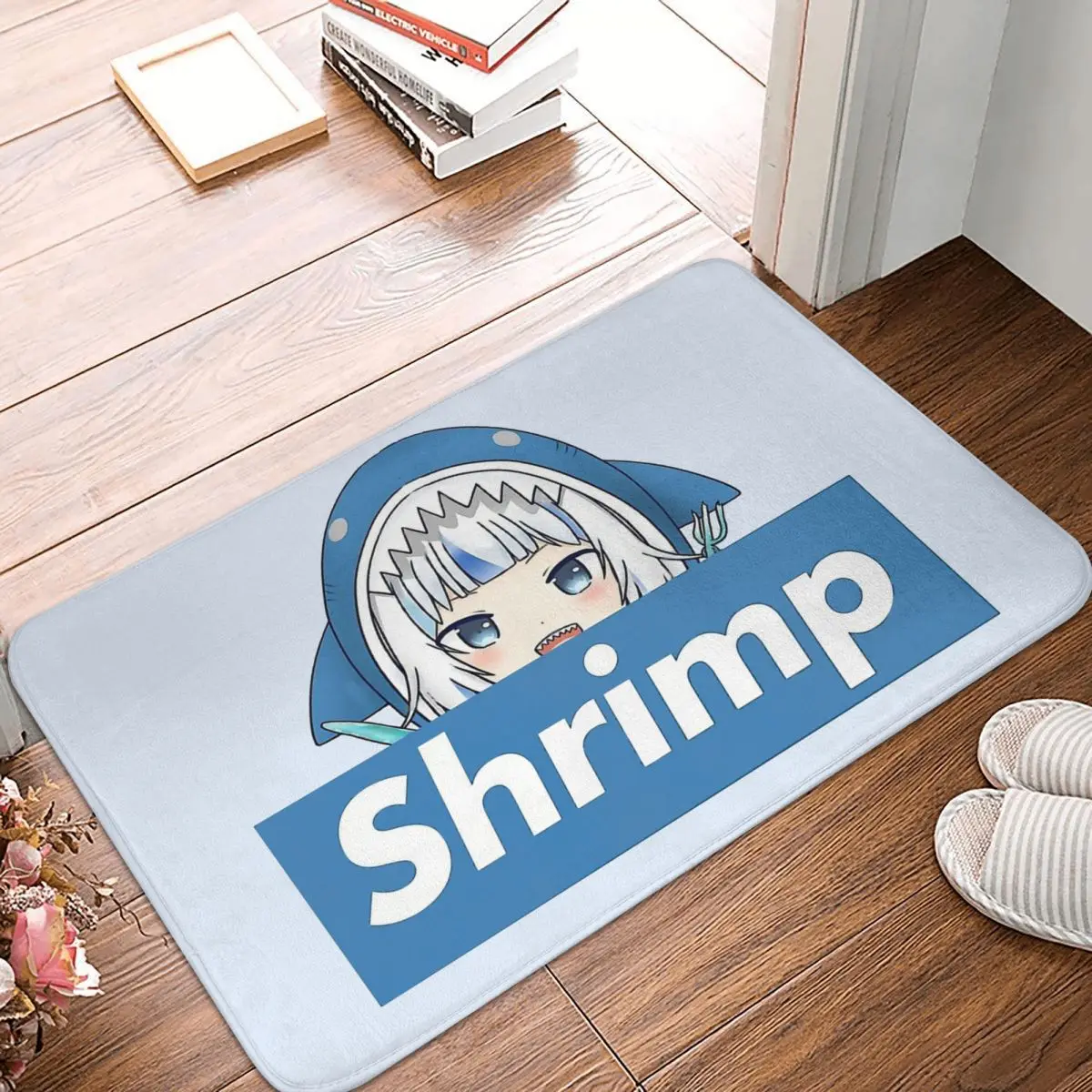 

Hololive Cute Kawaii Virtual Idol Non-slip Doormat Gawr Gura Peeker Shrimp Bath Bedroom Mat Welcome Carpet Home Modern Decor