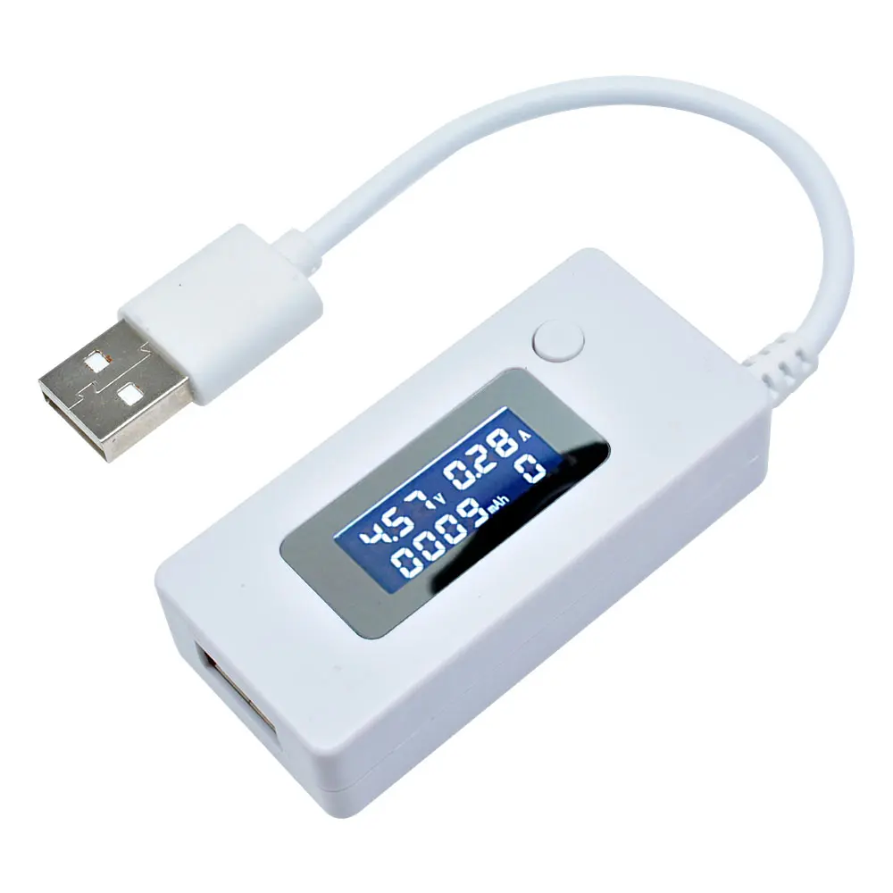ЖК-дисплей USB-измеритель напряжения/емкости зарядки |