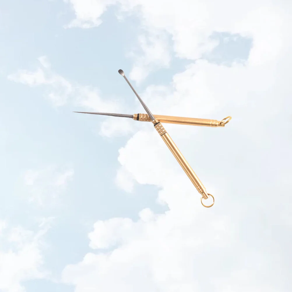 2 шт. портативная титановая зубочистка ушная ложка водонепроницаемая для зубов