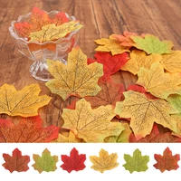 50pcs simulation maple leaves artificial autumn leaf petals home accessory christma thanksgiving party wedding table decoration