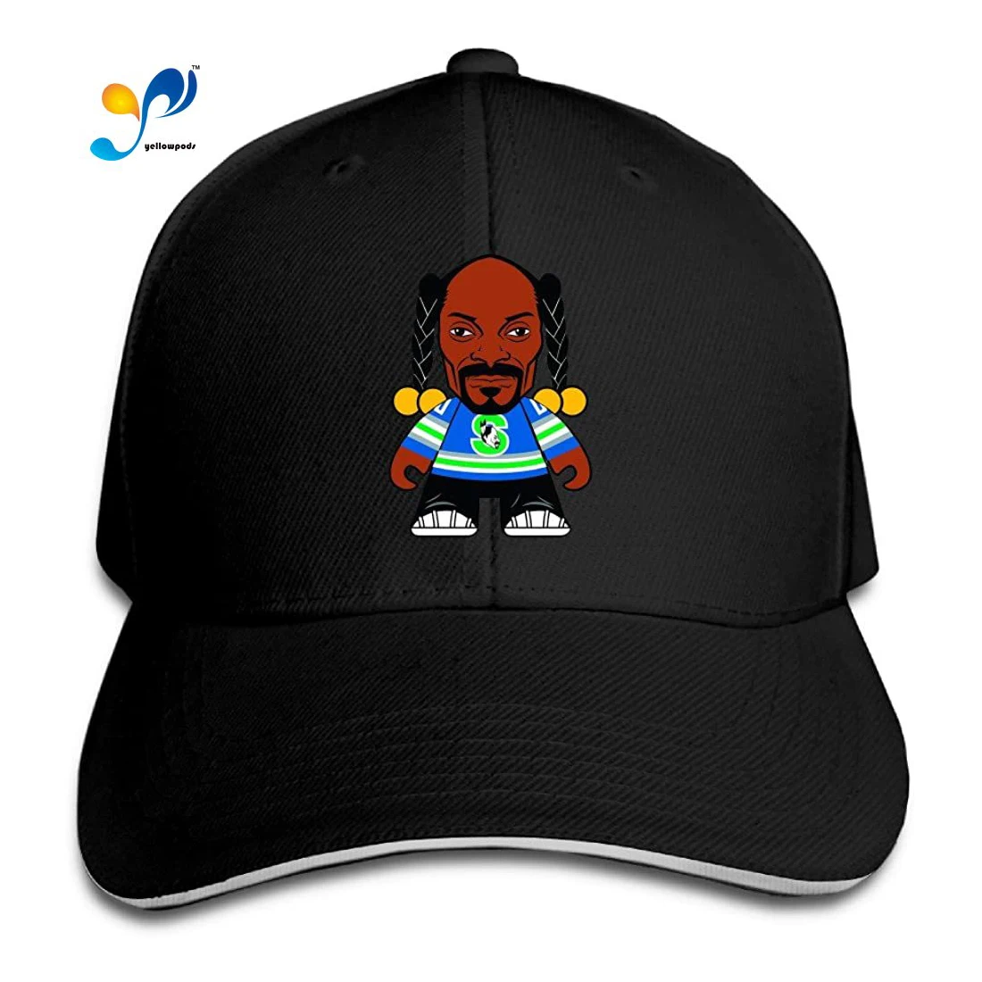 

Moto Gp Baseball Cap Huma Snoop Dog Unisex Sandwich Cap Peaked Hat White